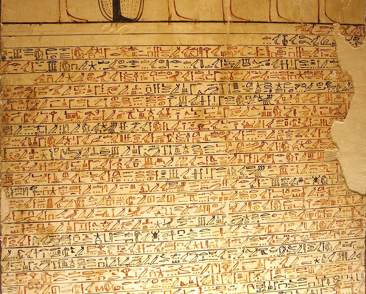 Hieroglyfer i Tomb of Tuthmosis III