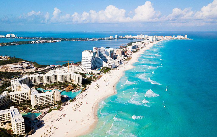 Flygfoto över Cancun